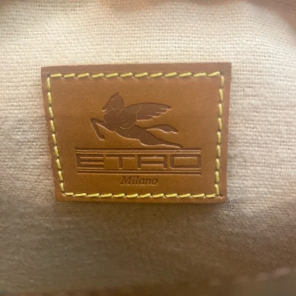 Vintage Etro Paisley Coated Canvas pouch / clutch/ shoulder bag - Picture 2 of 8